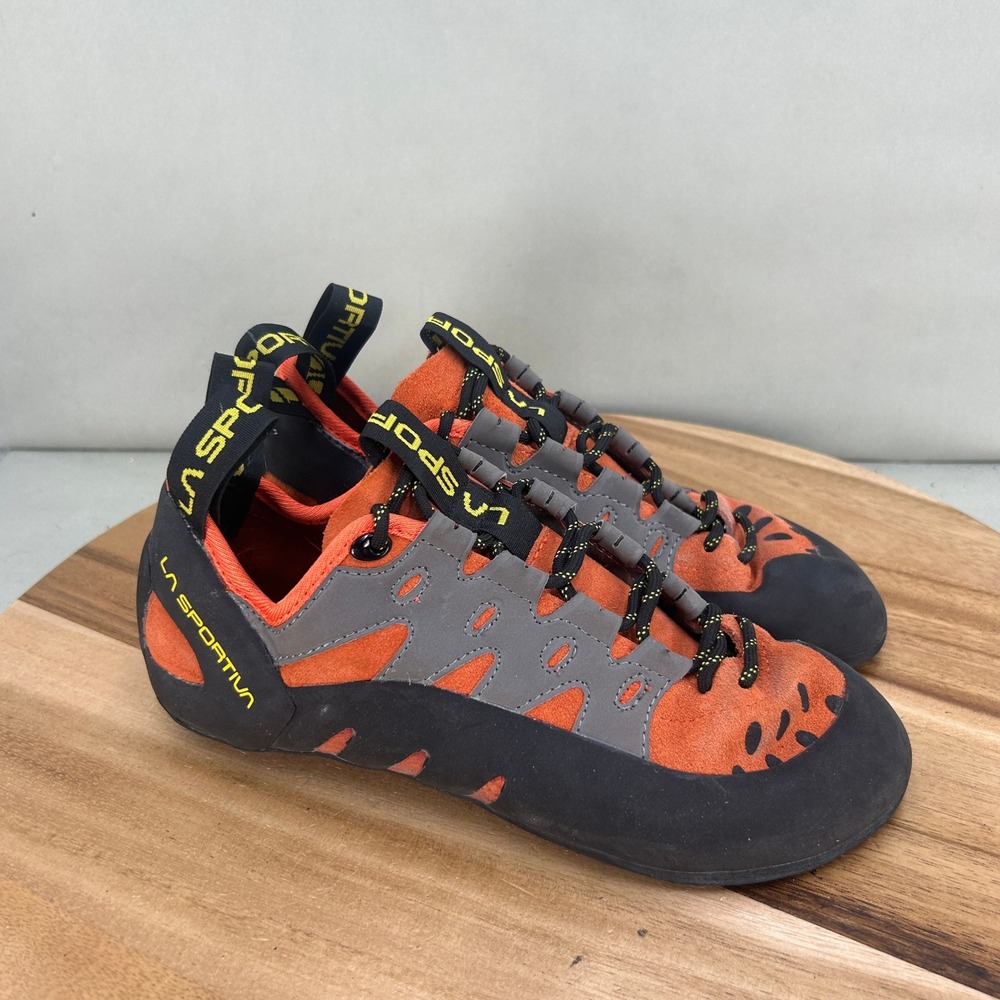 La Sportiva Tarantula Climbing Shoes Orange Grey Mens Rock Bouldering Size 8